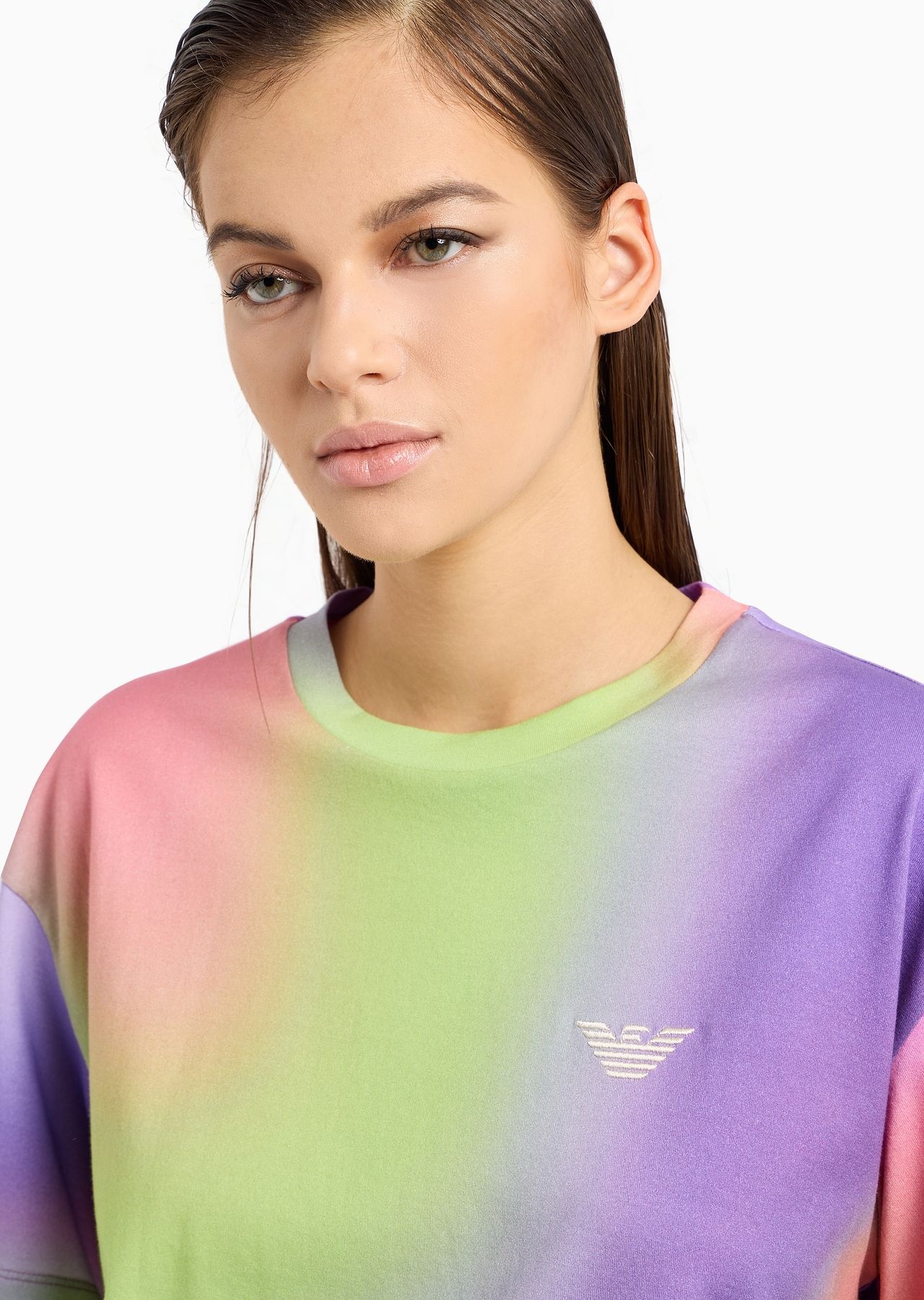 Emporio Armani Sustainability Values Capsule Collection organic jersey T-shirt with camouflage print - 5
