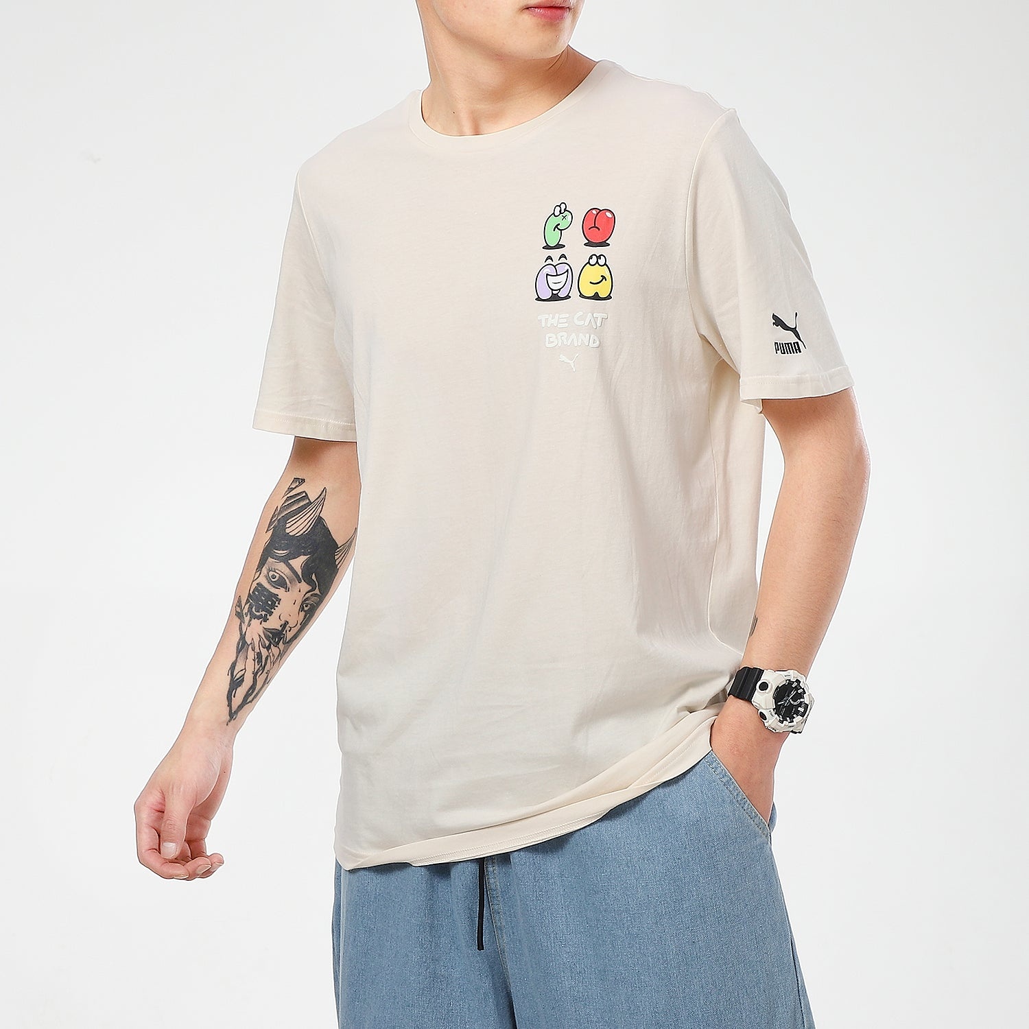 PUMA Graphic Streetwear T-Shirt 'Beige' 532612-75 - 5