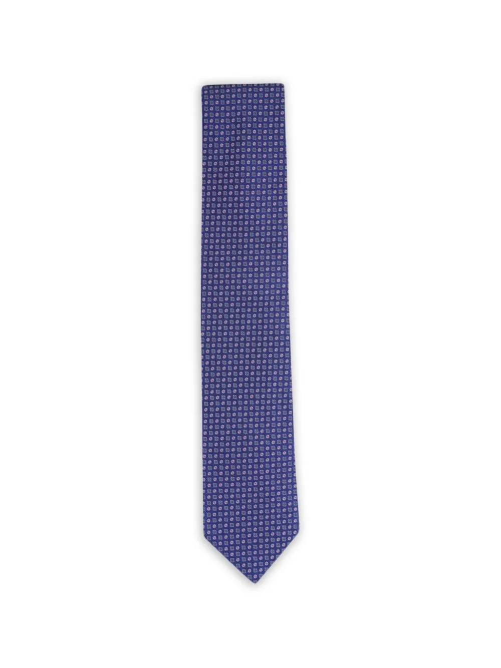 geometric-pattern silk tie - 1