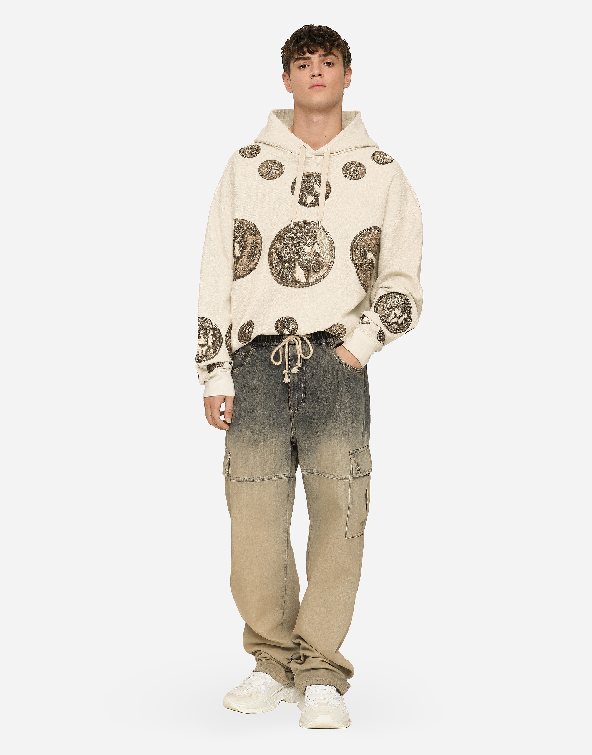 Coin print inside-out jersey hoodie - 2