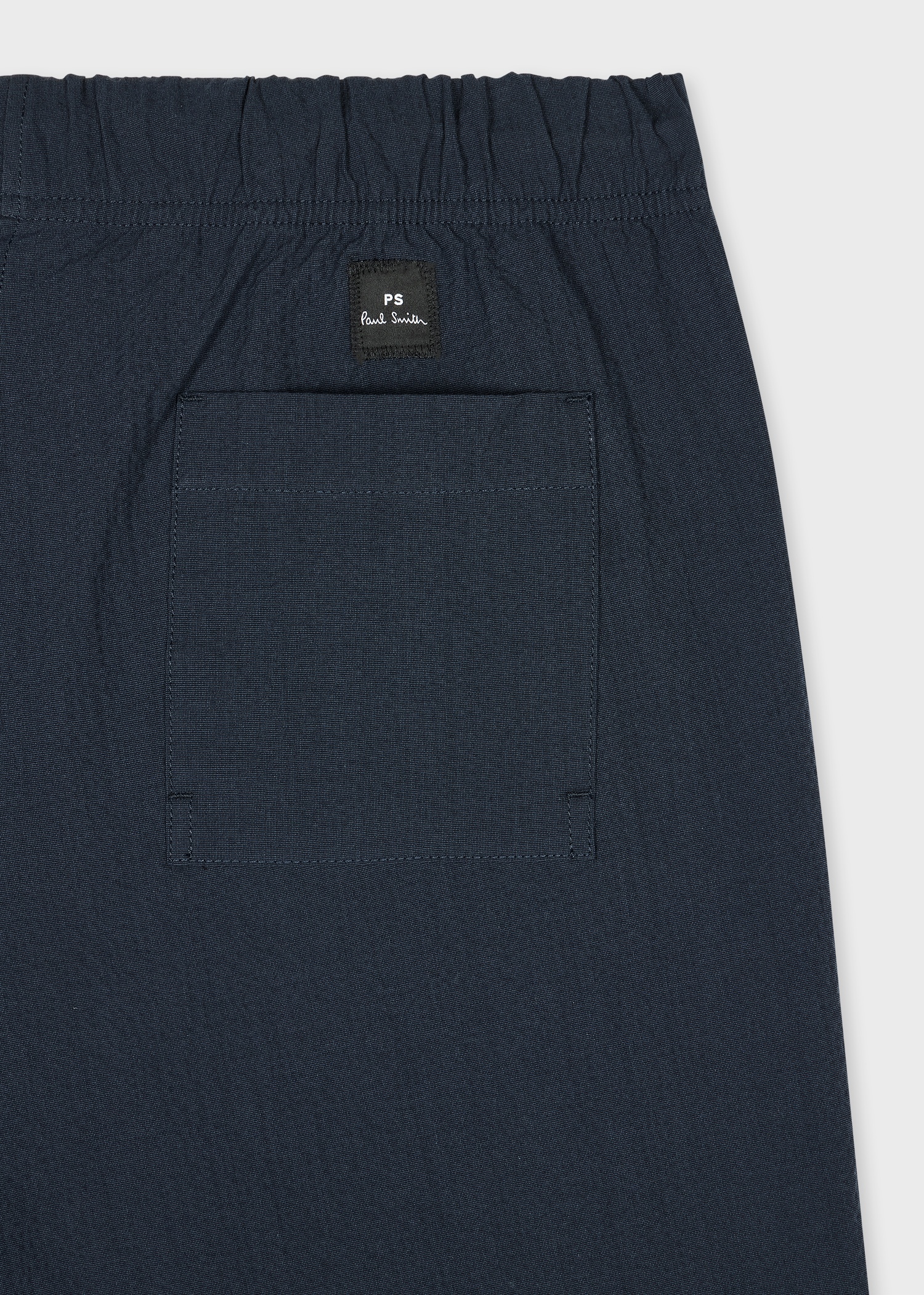 Navy Stretch-Cotton Seersucker Shorts - 2