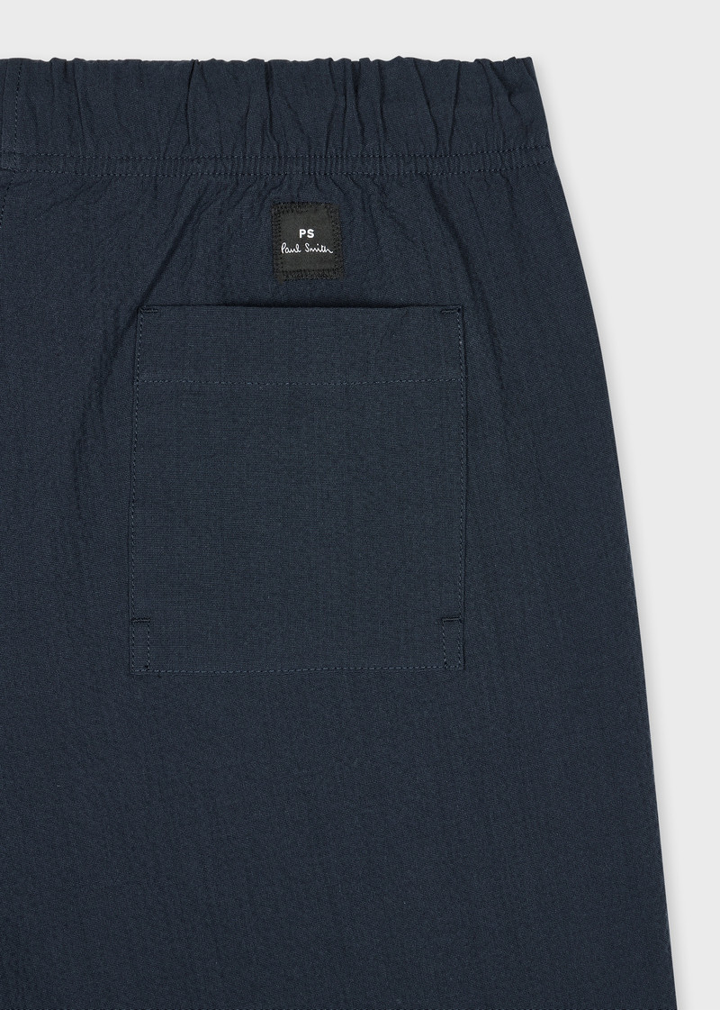 Paul Smith Navy Stretch-Cotton Seersucker Shorts outlook