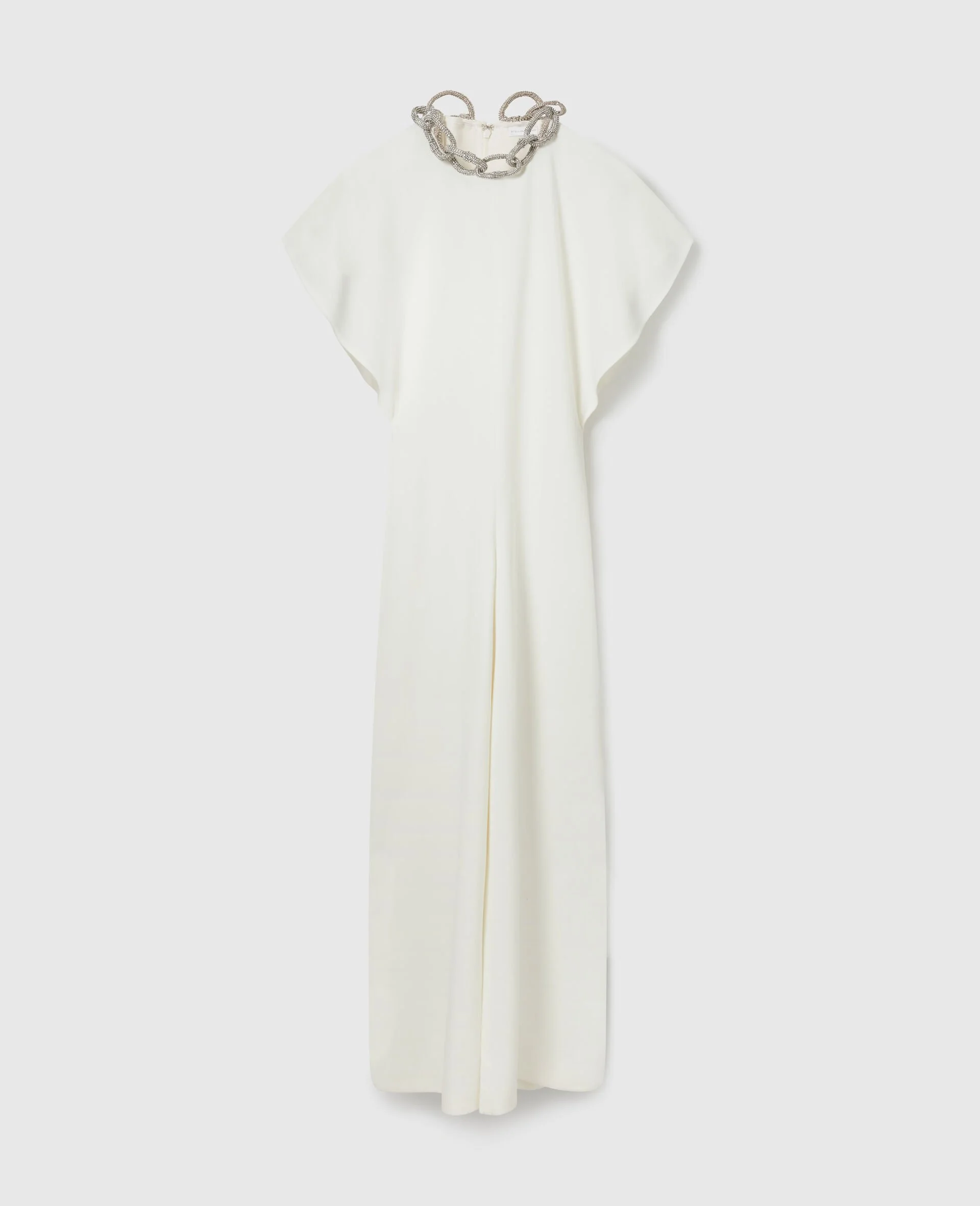 Lead-Free Crystal Chain Cap-Sleeve Jumpsuit - 1