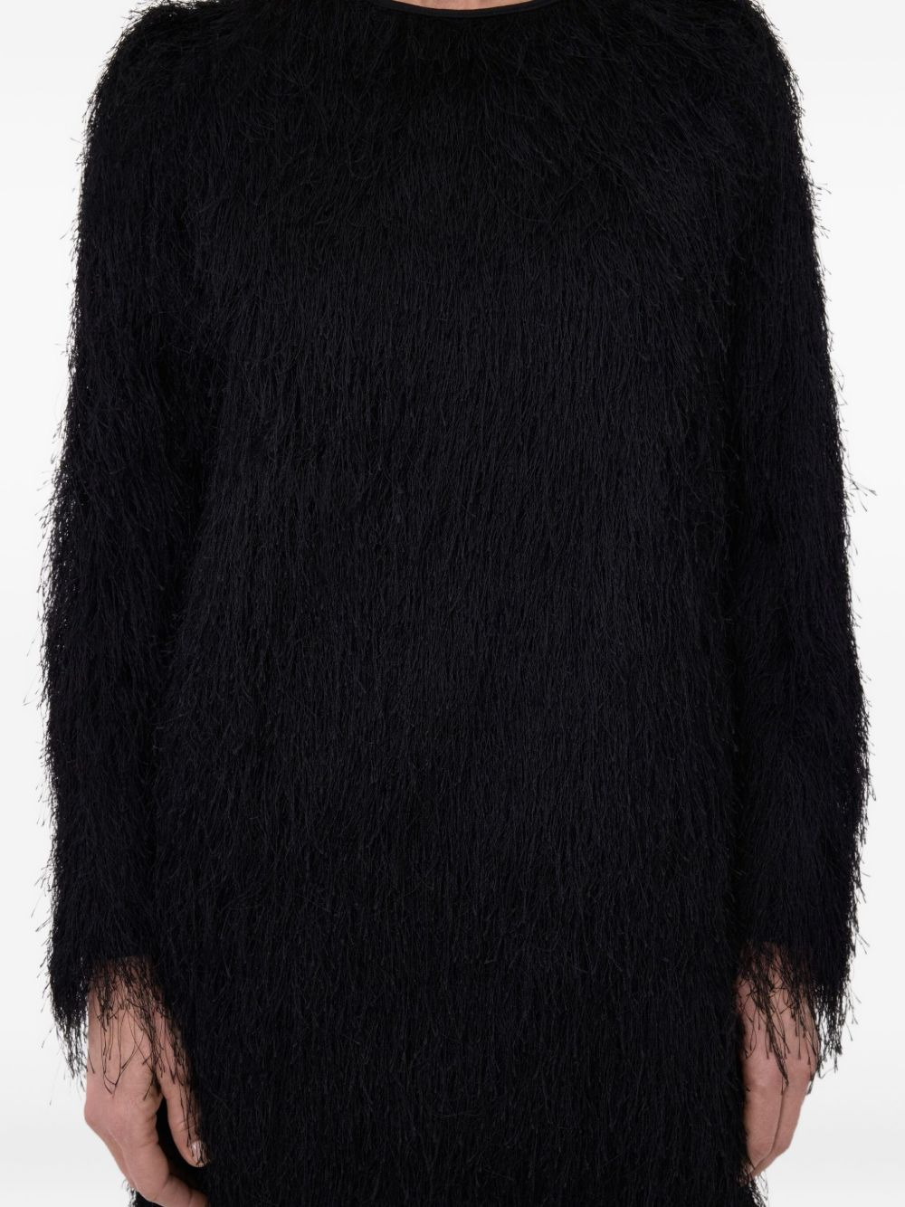 Tina fringed long-sleeve mini dress - 5