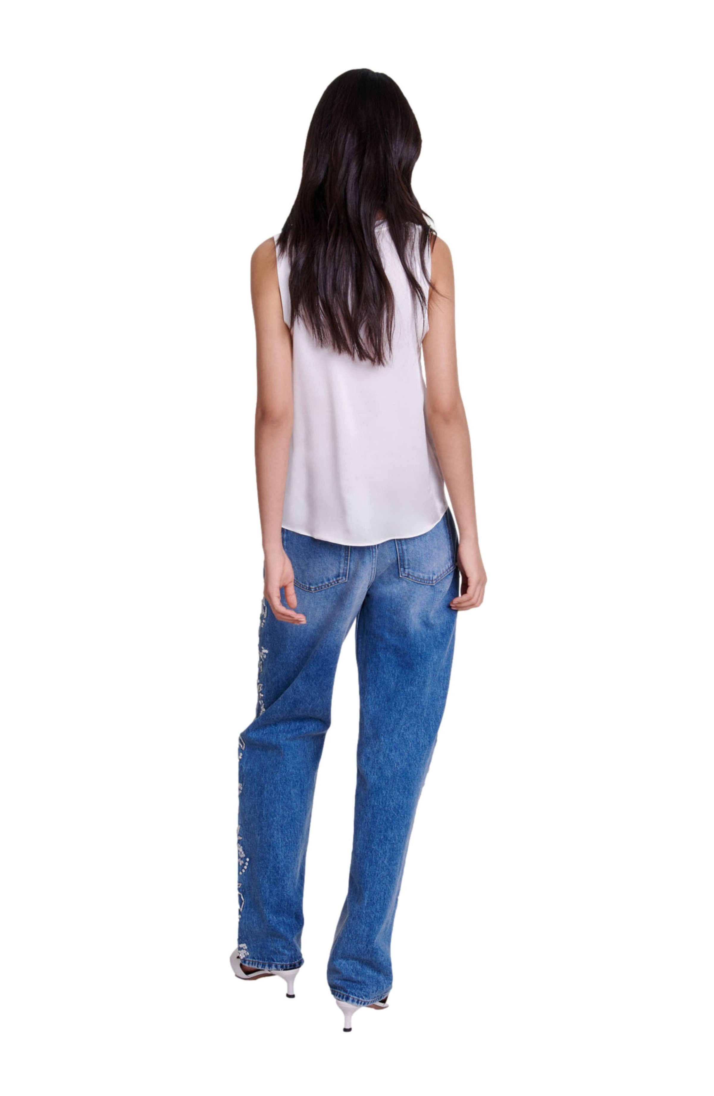 maje Silk tank top in White at Nordstrom - 2