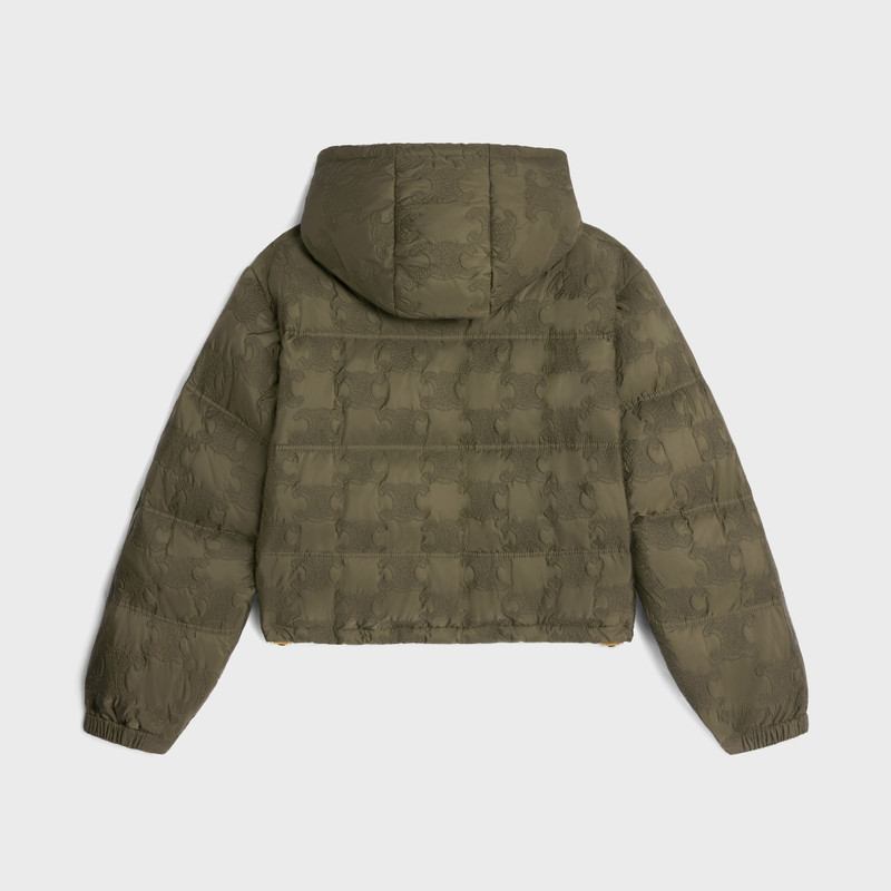 CELINE cropped triomphe down jacket in lightweight nylon outlook