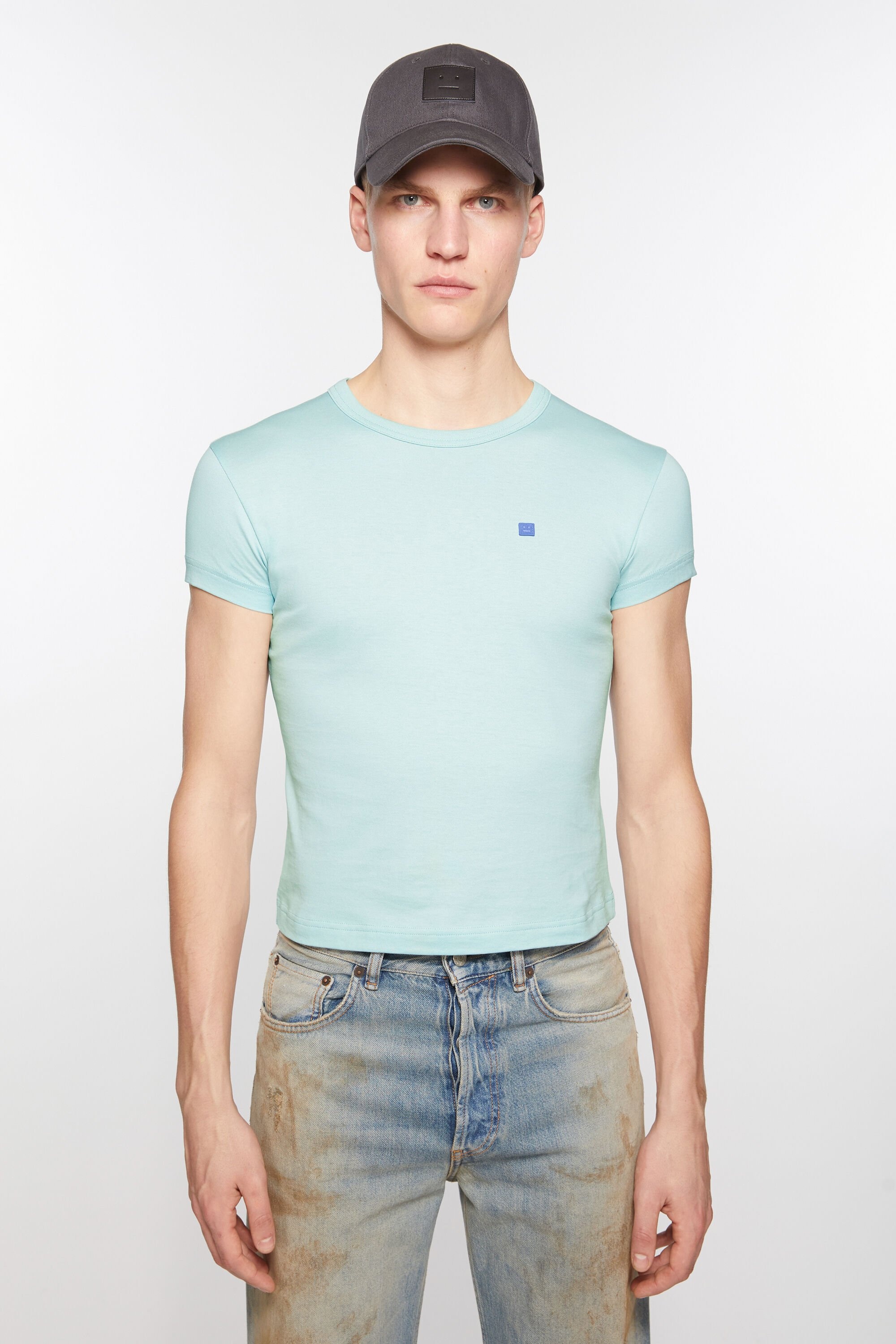 Crew neck t-shirt - Fitted fit - Dusty blue - 2