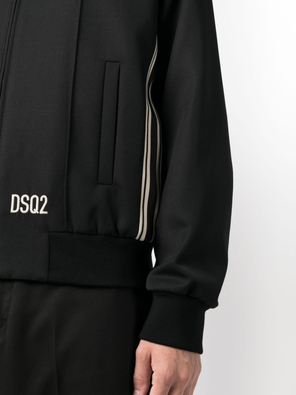 logo-embroidered bomber jacket - 5