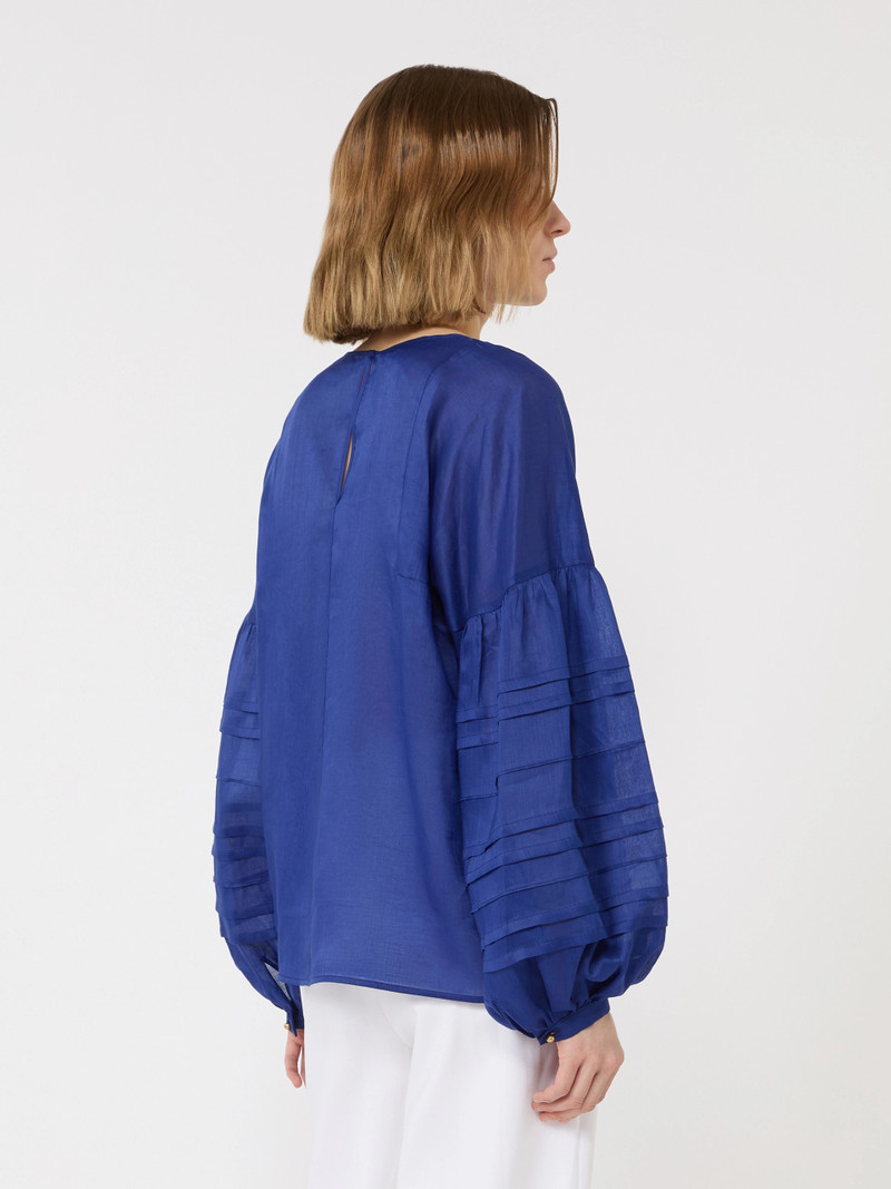 PAESE Ramie gauze blouse - NAVY 4