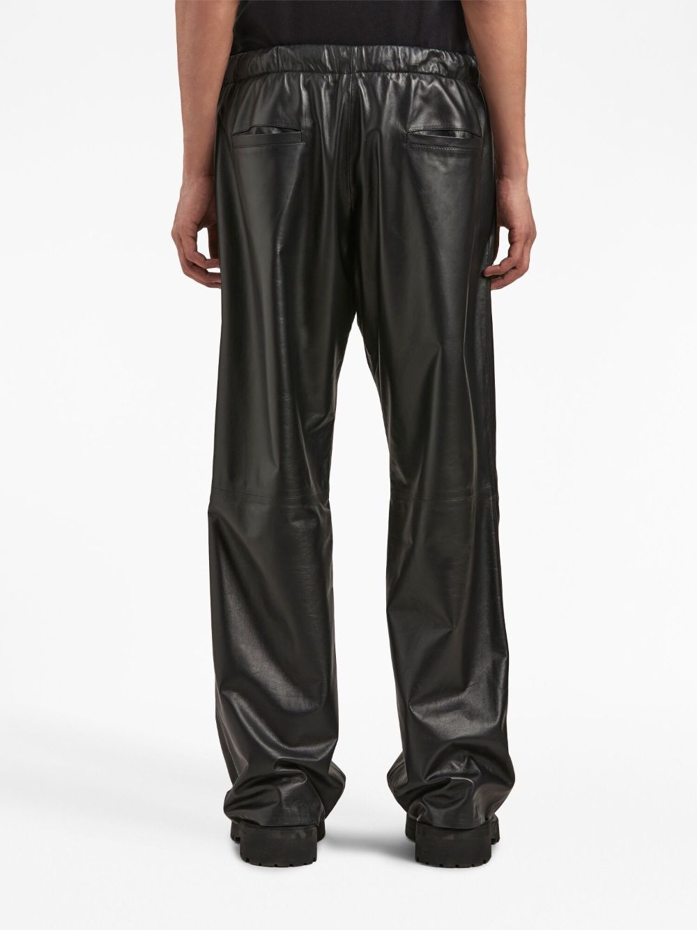 logo-print leather track pants - 5