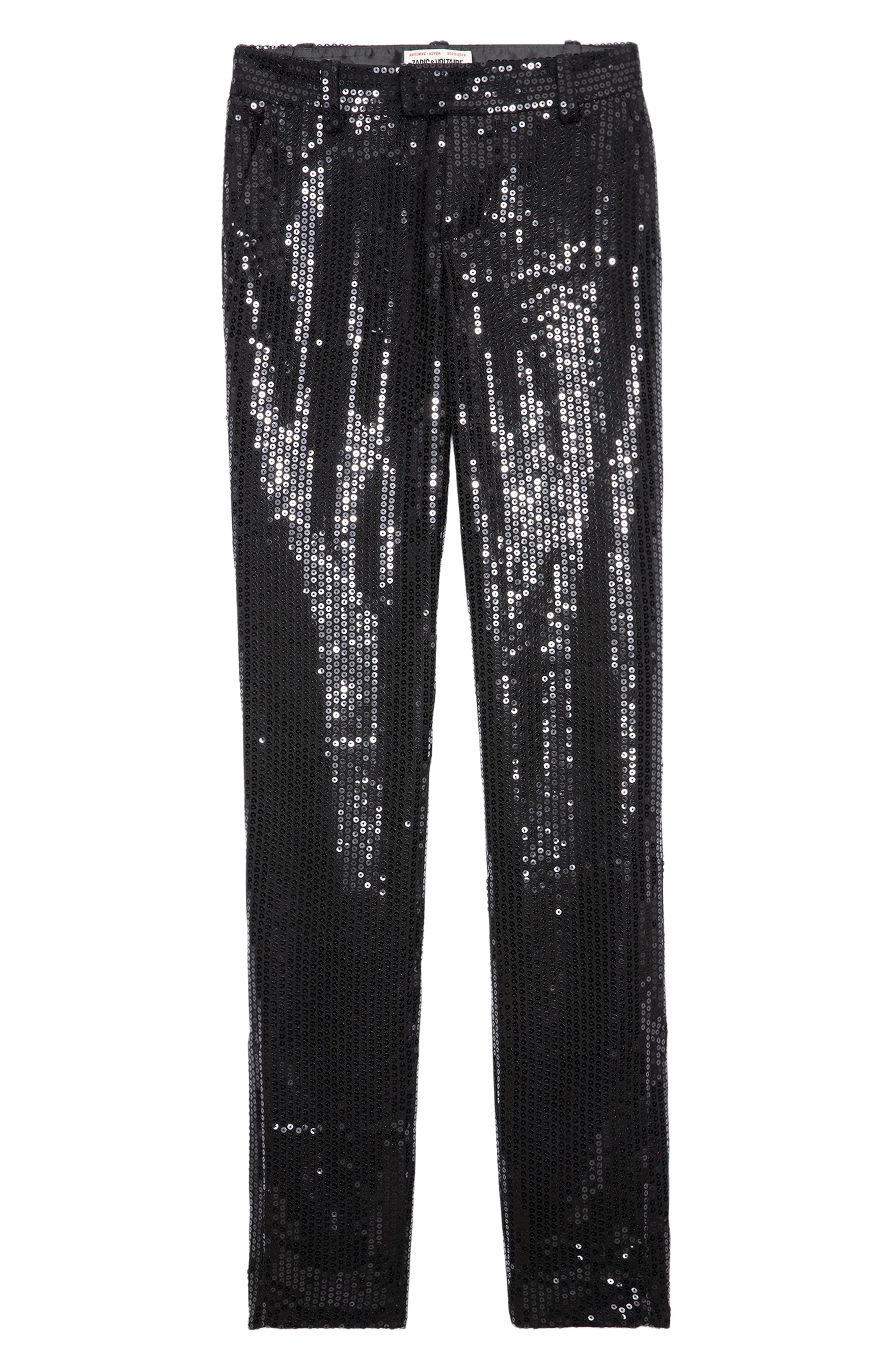 Zadig & Voltaire Prune Ankle Zip Sequin Straight Leg Pants | REVERSIBLE