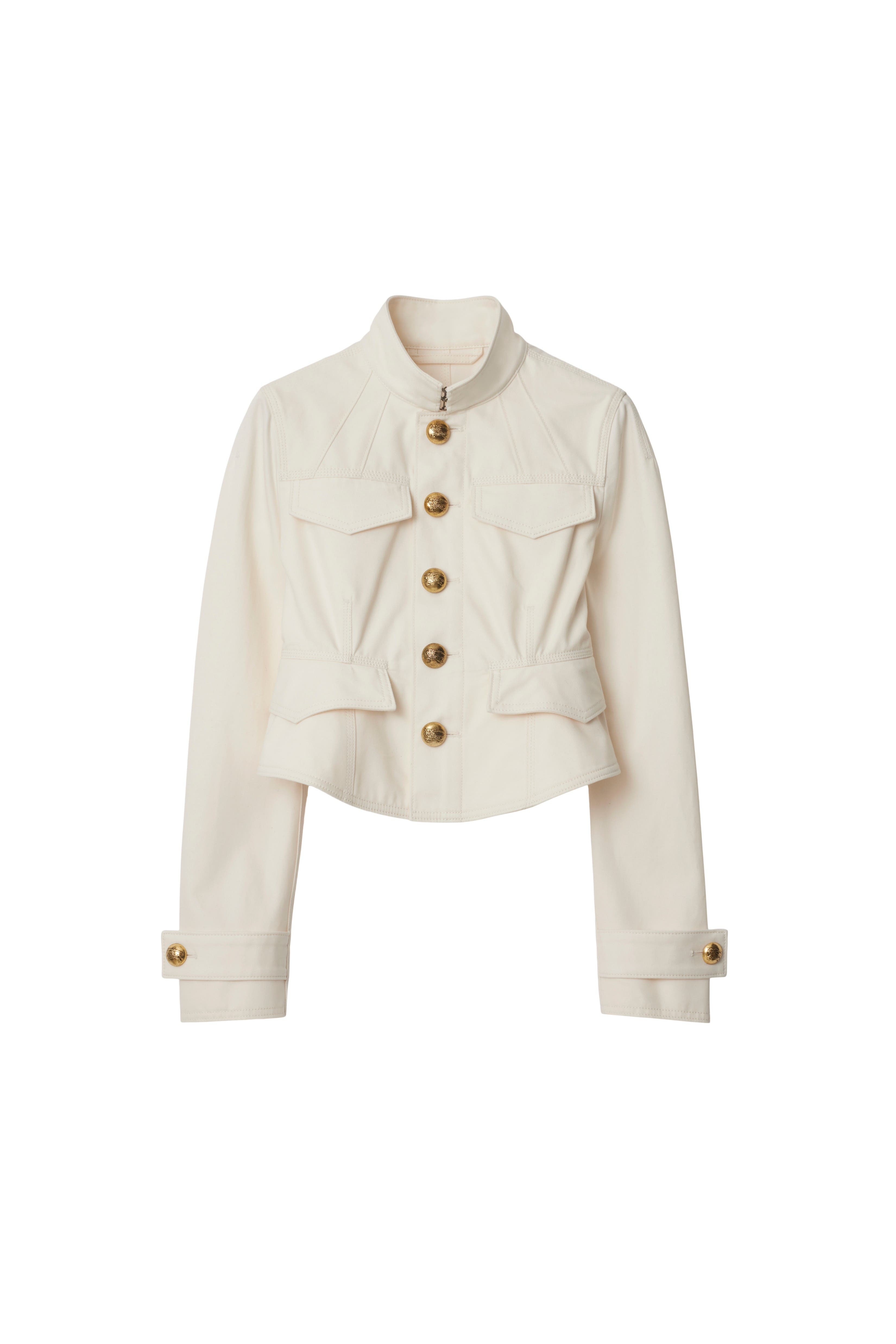 burberry Cropped Cotton Jacket in Off White at Nordstrom - 2