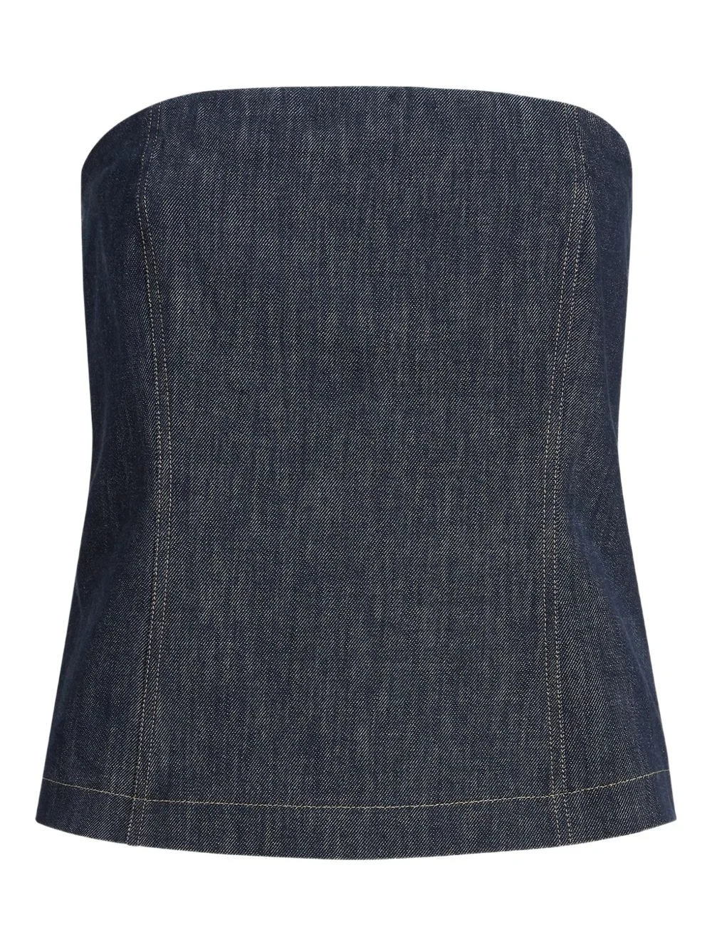 denim-effect bandeau top - 1