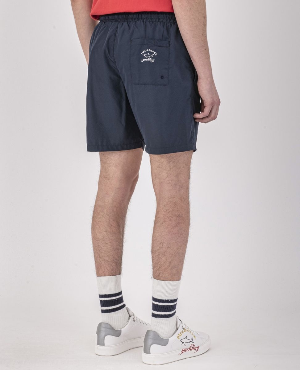 Swim Shorts With Reflective Printed Logo - 4