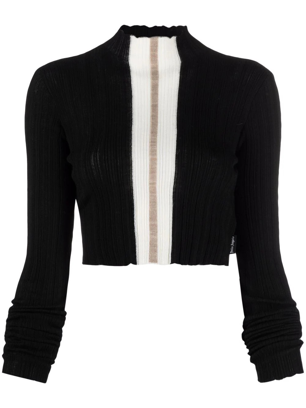 mock-neck cropped jumper - 1