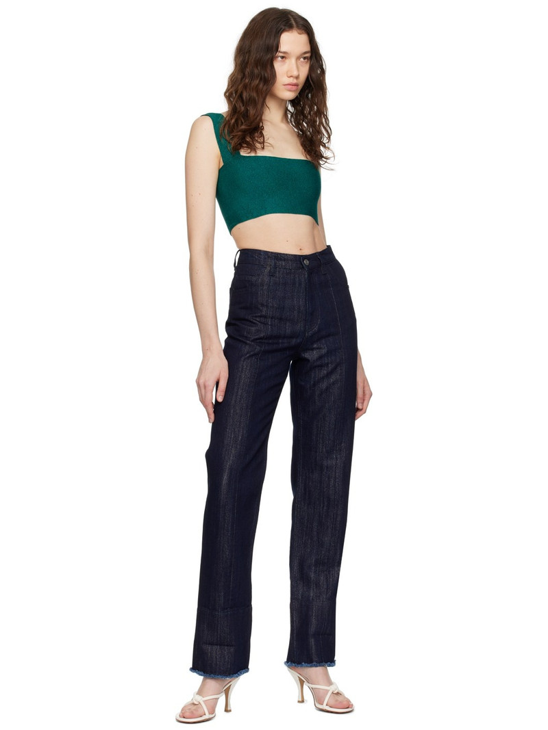 Victoria Beckham Indigo Frayed Jeans outlook