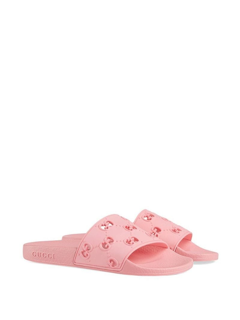 GUCCI rubber GG slide sandals outlook