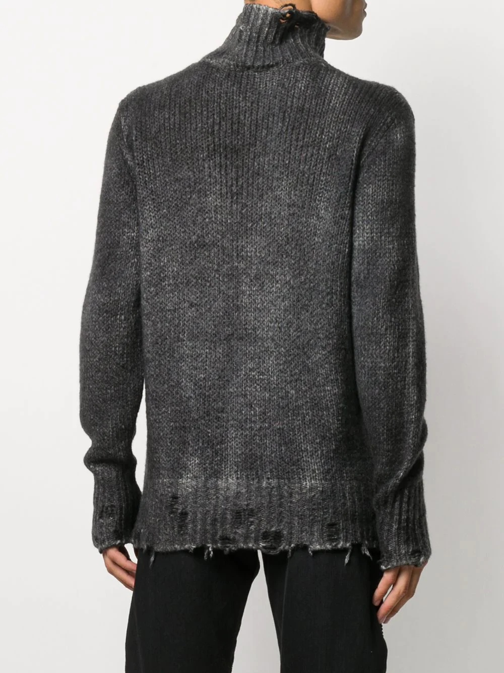 distressed ribbed knit jumper - 4