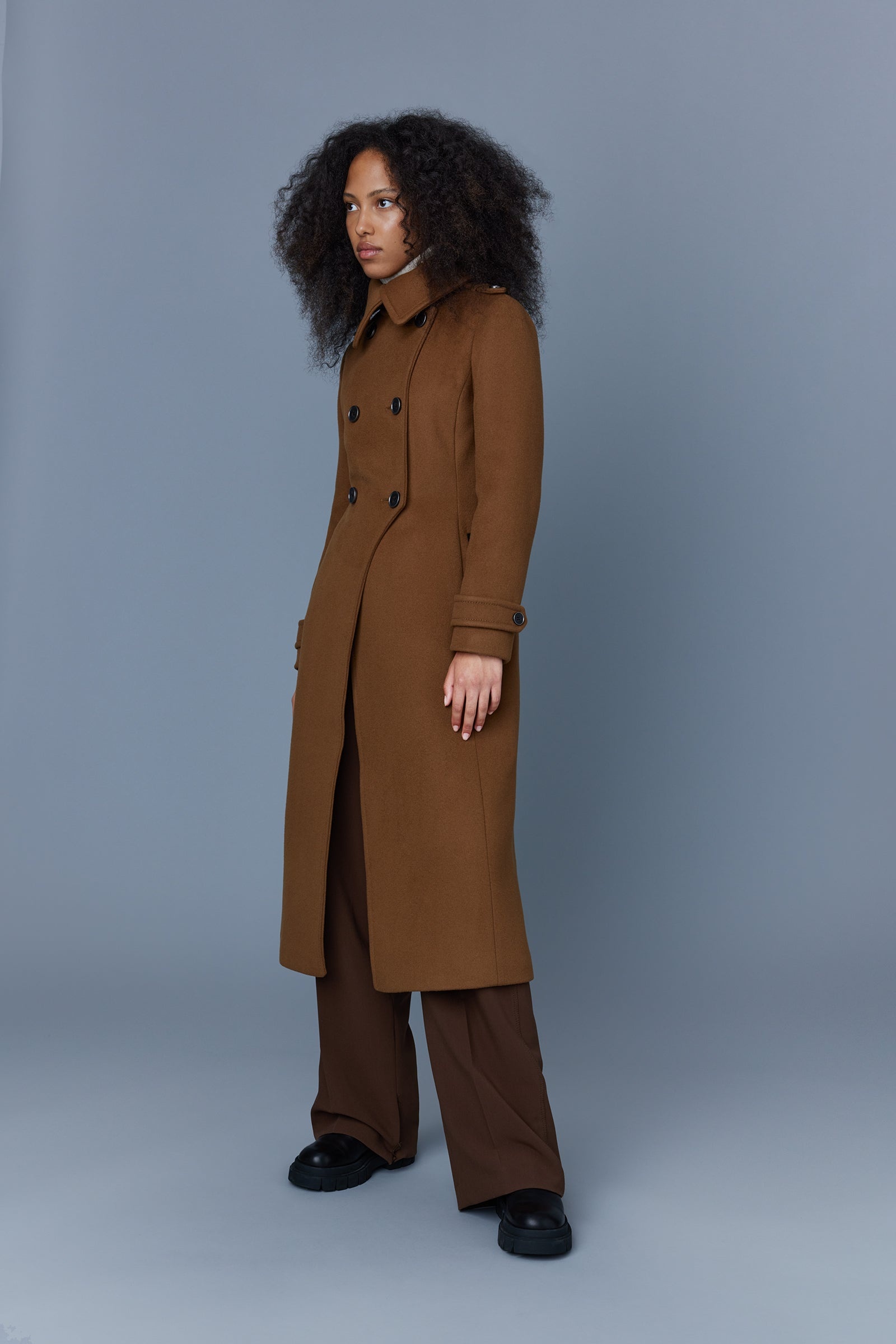 ELODIE double face wool tailored coat - 5