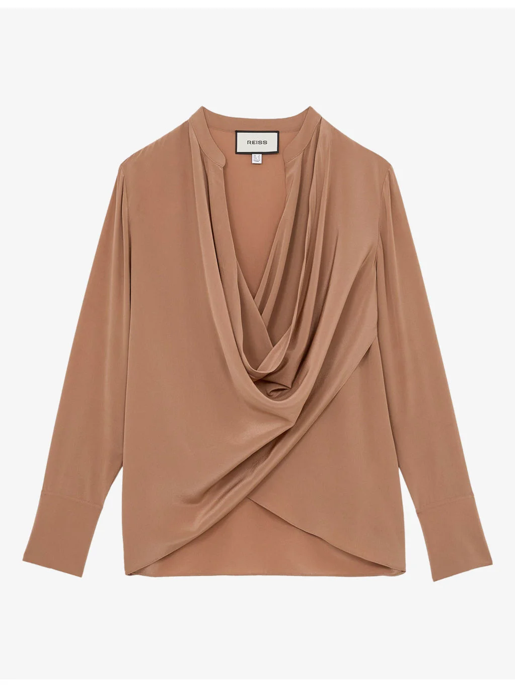 Lauren Notch-Neck Draped Silk Shirt - 1