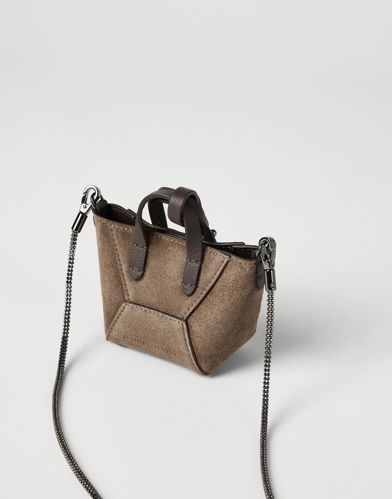 BC Duo micro bag in suede with precious chain 3