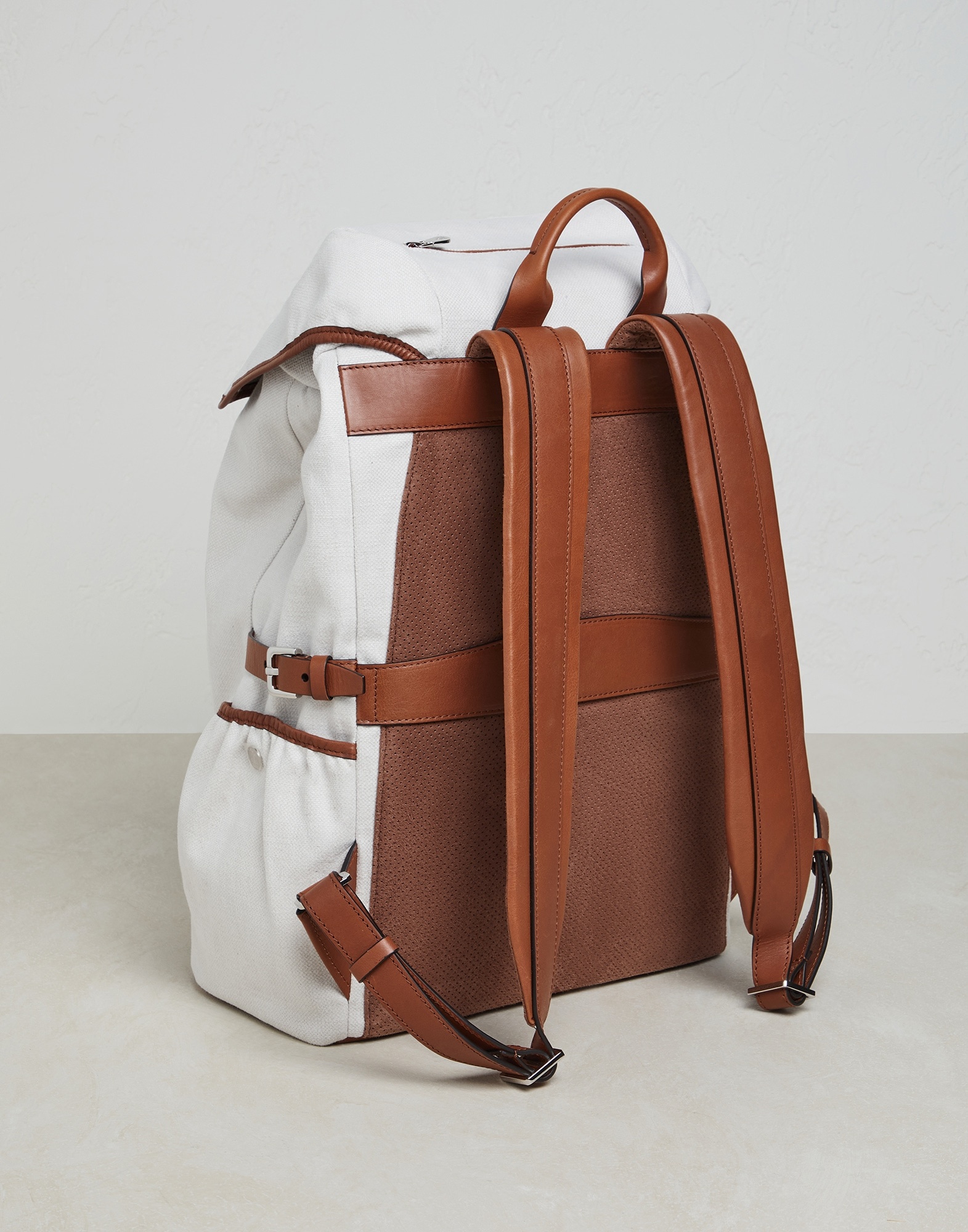 Canvas and vintage calfskin street backpack - 2