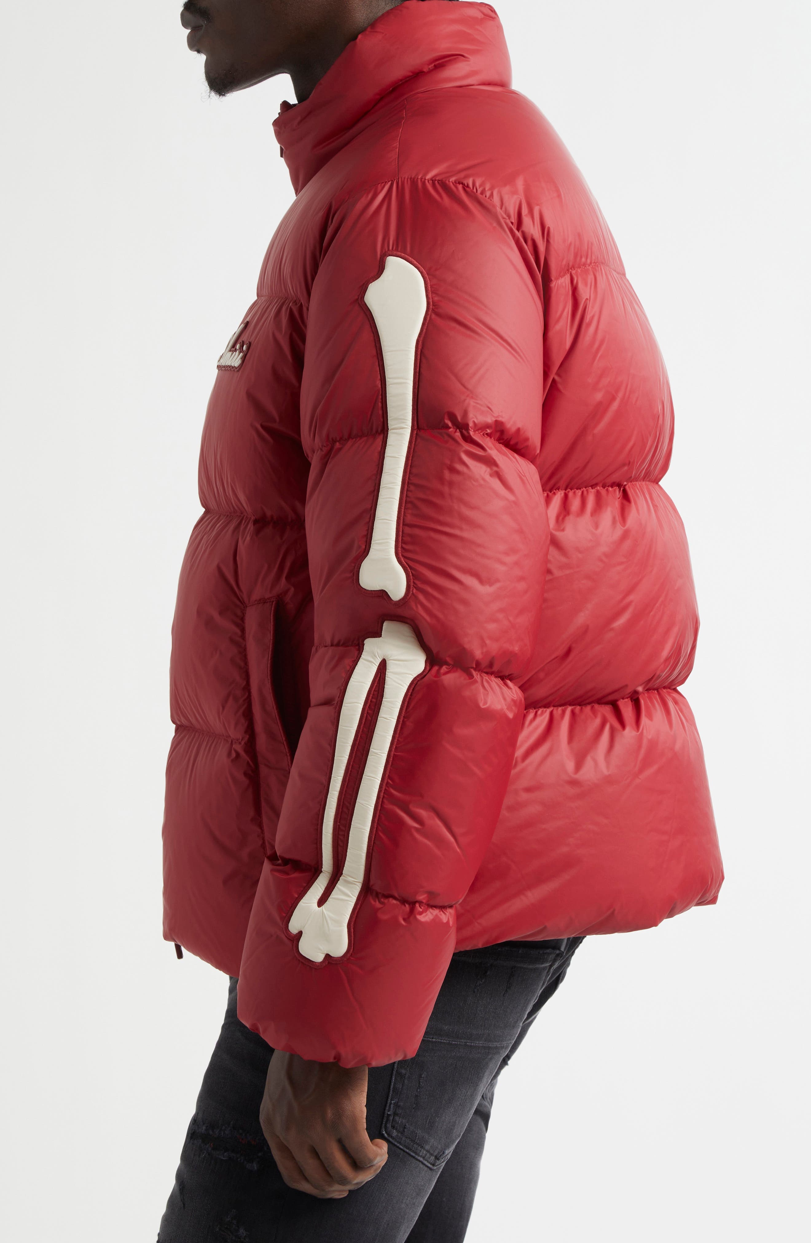 AMIRI Bones Down Puffer Jacket in Deep Red at Nordstrom - 3