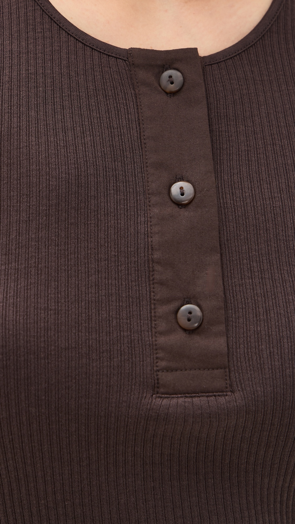 Mixed Media Henley Top - 5