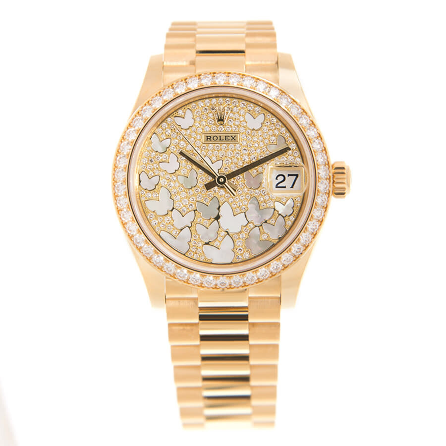 Rolex Datejust 31 Mother of Pearl Butterfly Diamond Dial Ladies President Watch 278288PAVEP - 3