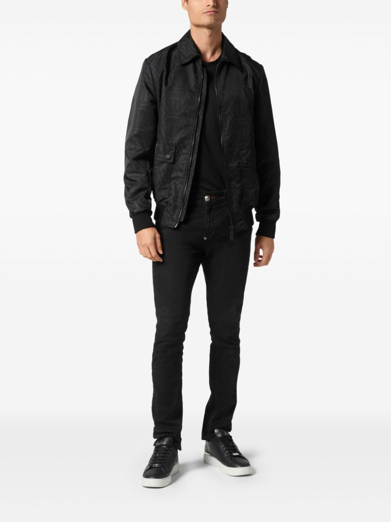 PHILIPP PLEIN monogram-jacquard bomber jacket outlook