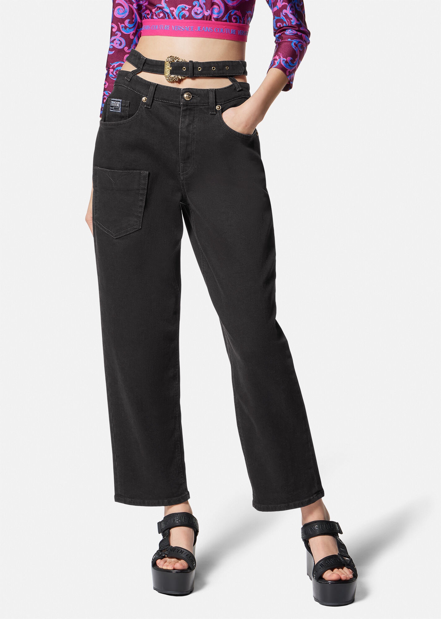 Baroque Buckle Jeans - 3