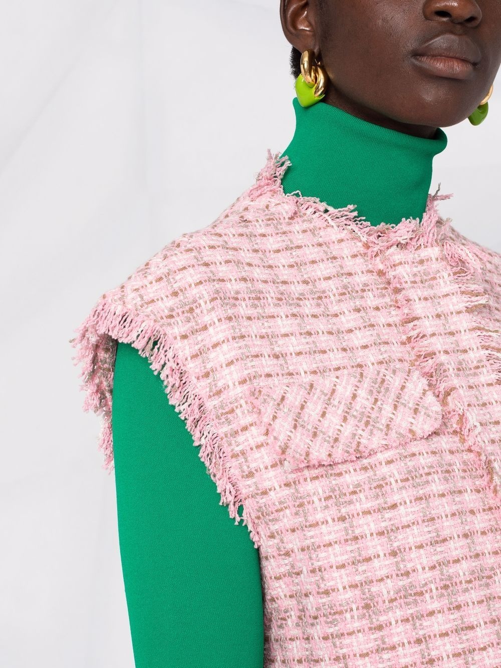 tweed fringe gilet - 3