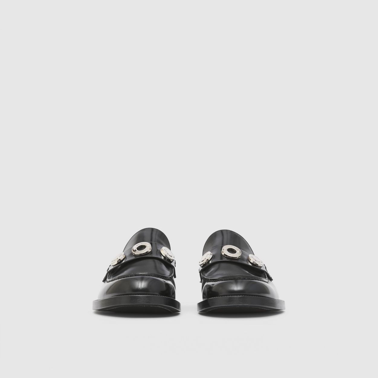 Logo Detail Leather Loafers - 4