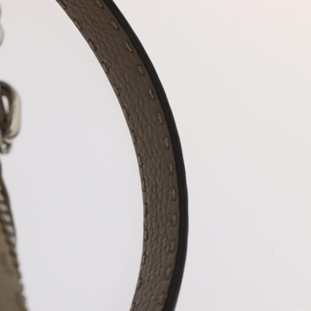 FENDI Hand Bag Leather Gray Silver - 14