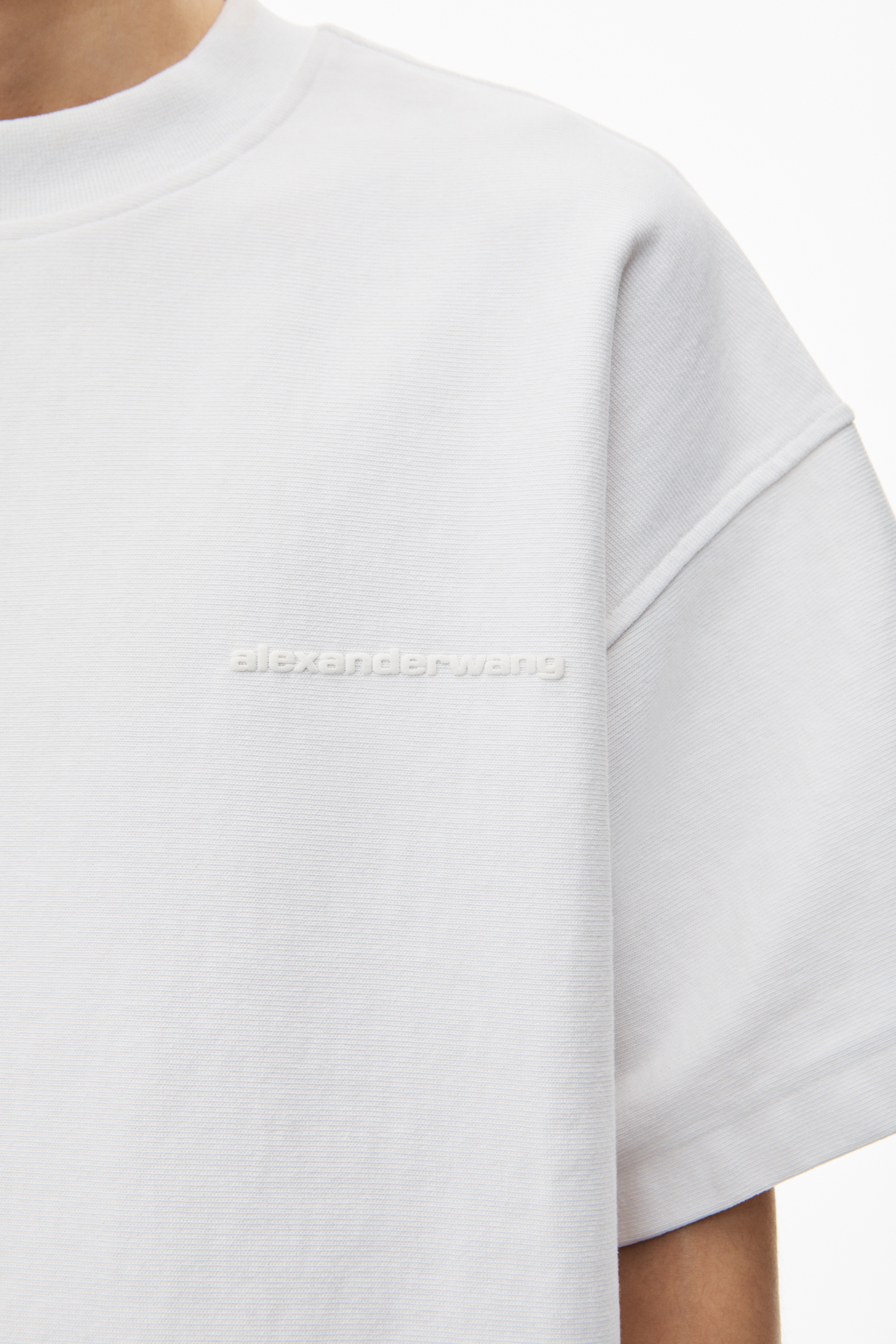 puffed logo oversize tee in cotton - 5