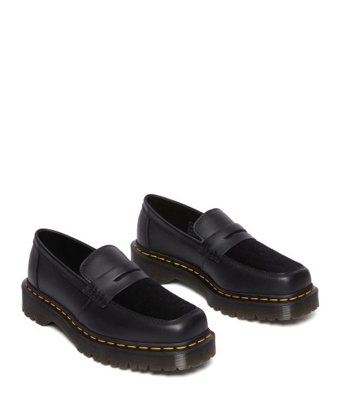 Dr. Martens Penton Bex Square Toe Hair-On & Leather Loafers 'Black' 31303001 - 2