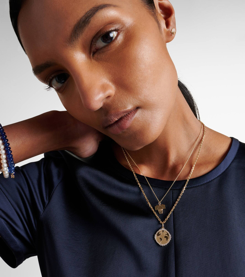 SYDNEY EVAN Elephant Tail 14kt gold necklace with diamonds outlook