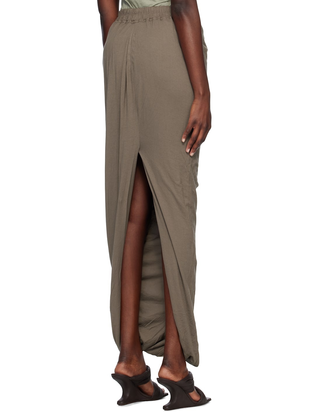 Gray Hollywood Pull On Pillar Maxi Skirt - 3