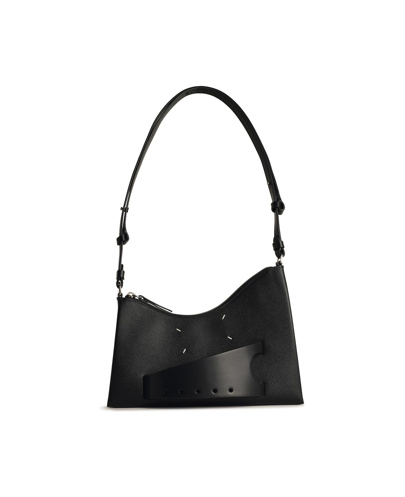 'hobo' Black Embossed Leather Bag - 1