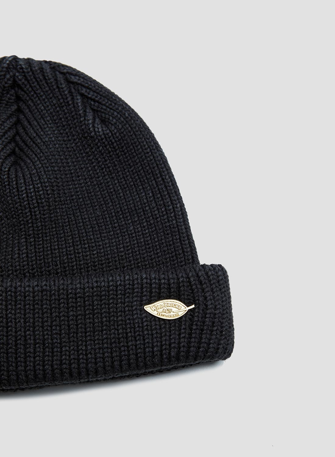 Wild Bricks Heavy Leaf Watch Cap in Black - 2