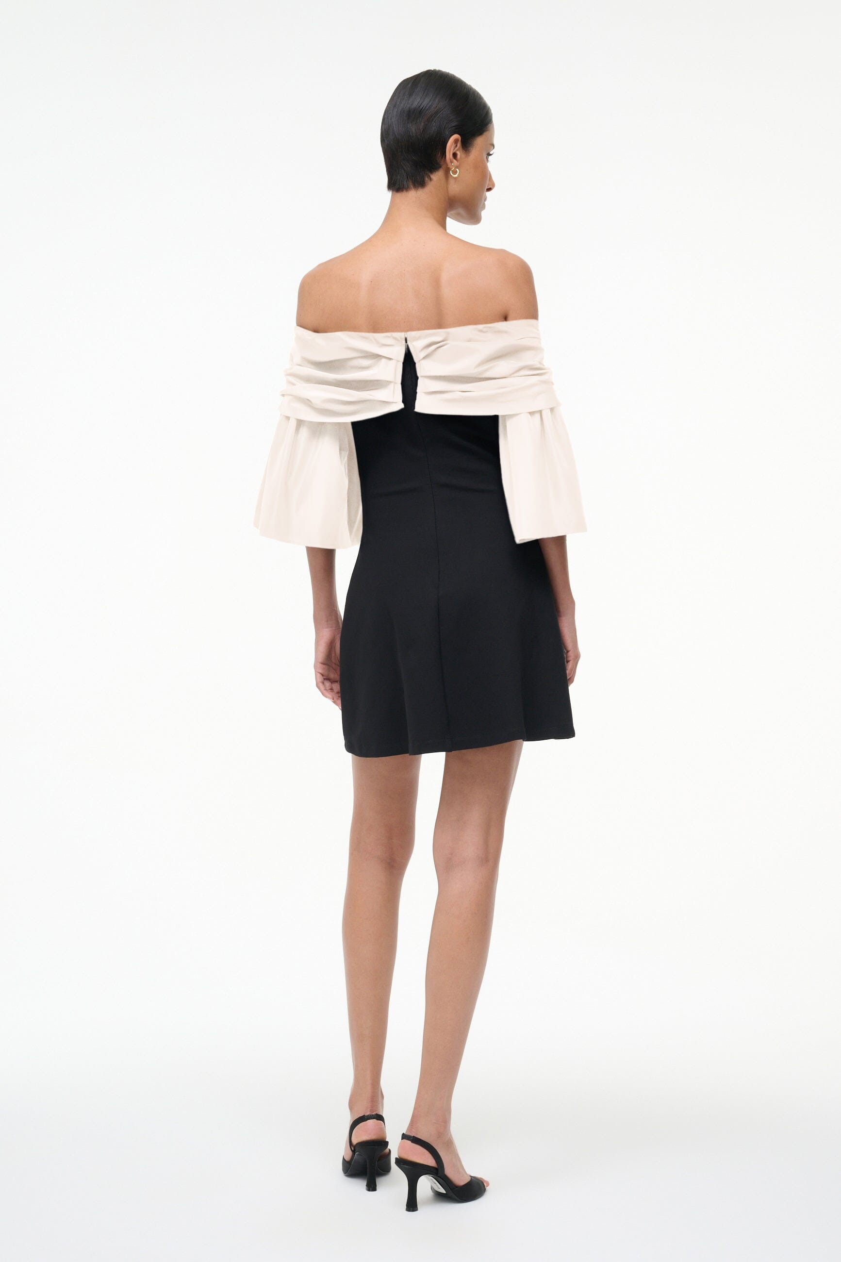 STAUD HARPER DRESS BLACK IVORY - 4