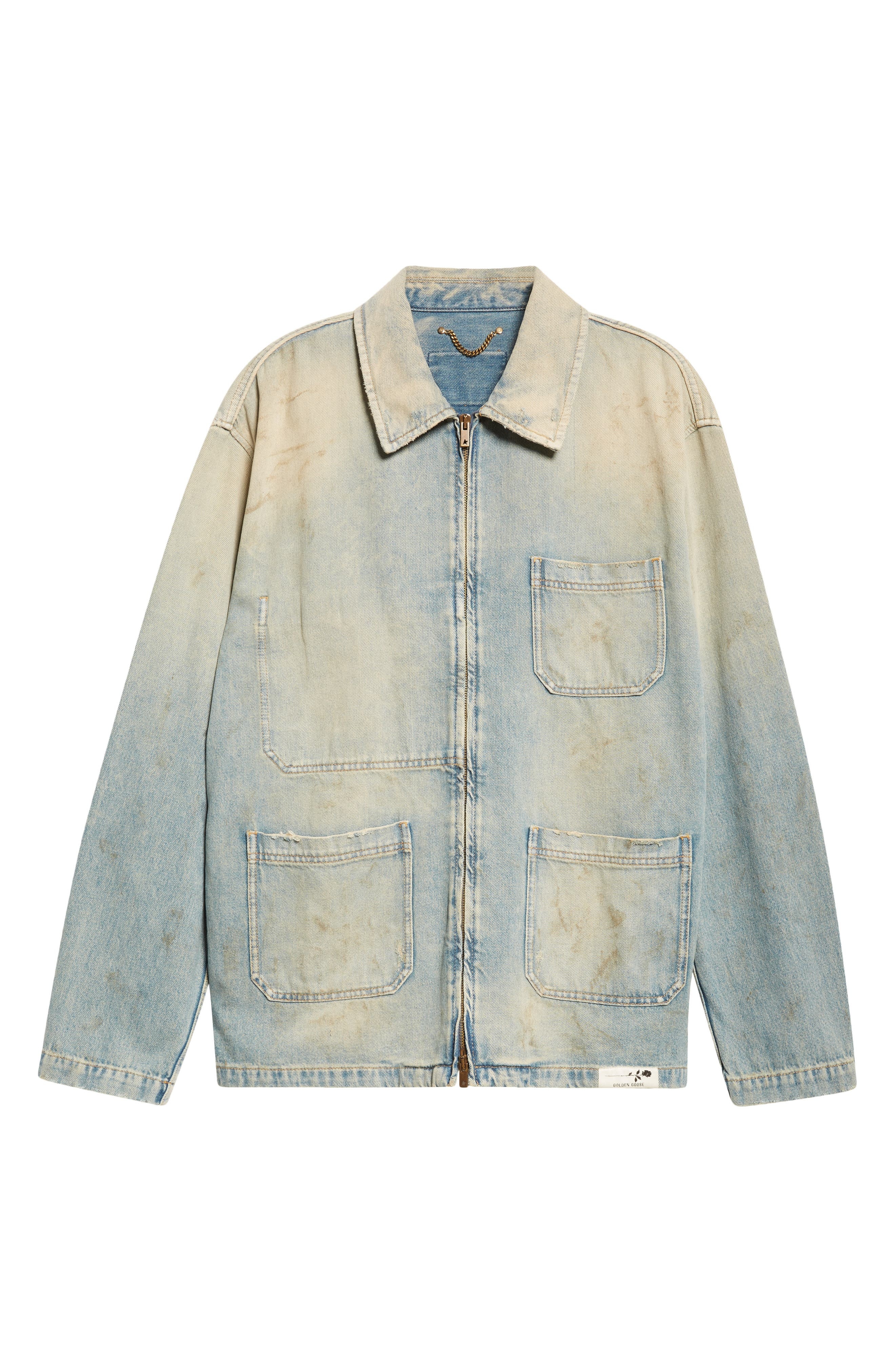 Golden Goose Journey Mackenzie Denim Work Jacket in Light Blue at Nordstrom - 7
