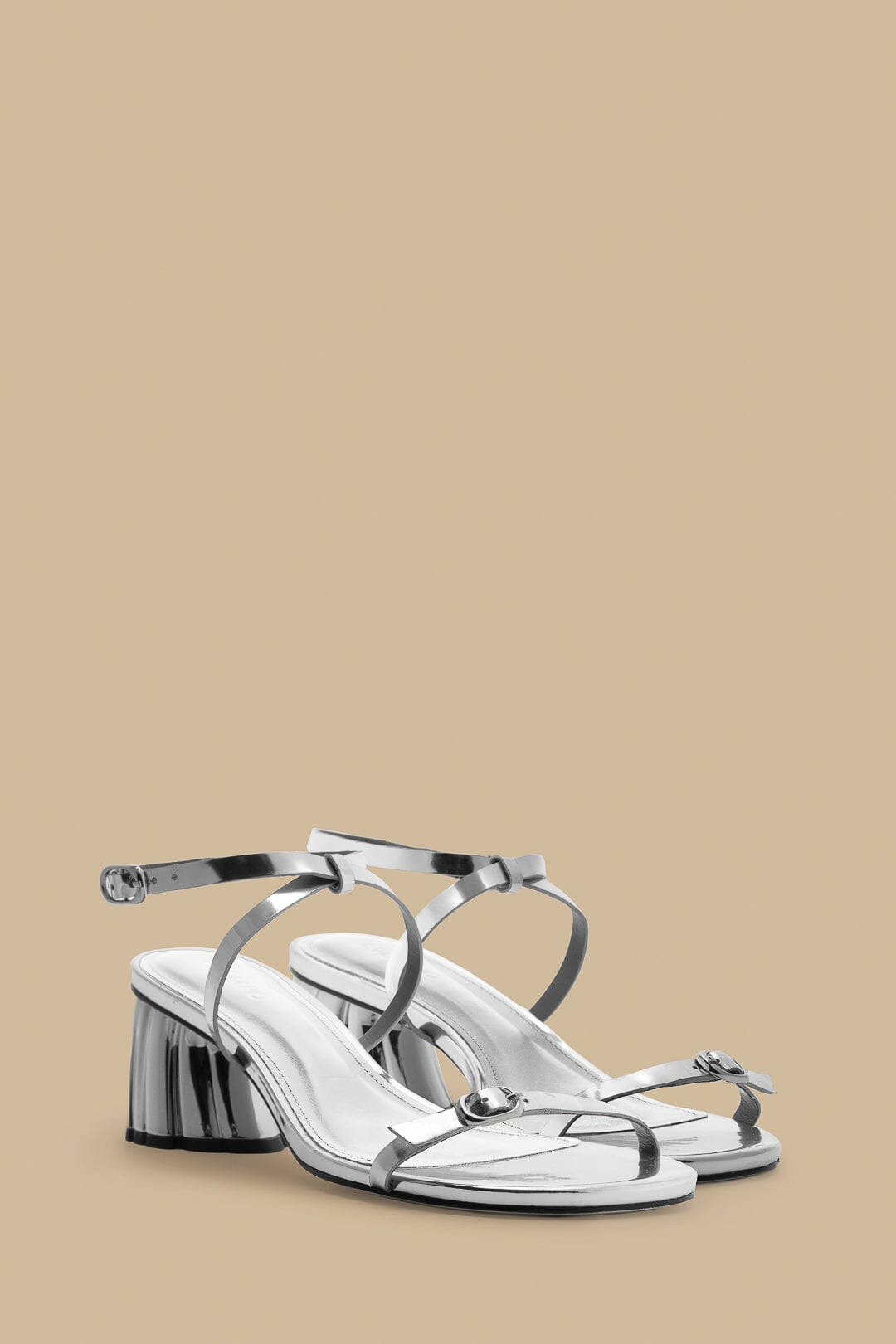 Silver Monstera Heeled Scallop Sandal - 2