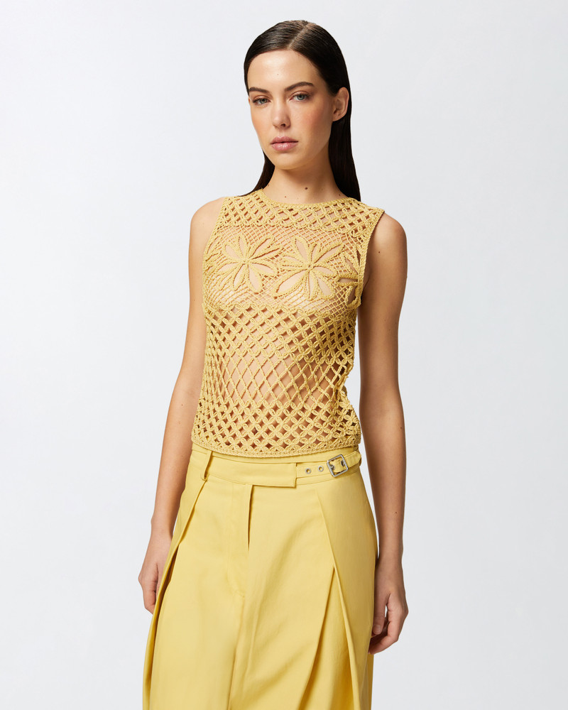 PINKO PERFORATED CROCHET SLEEVELESS TOP outlook