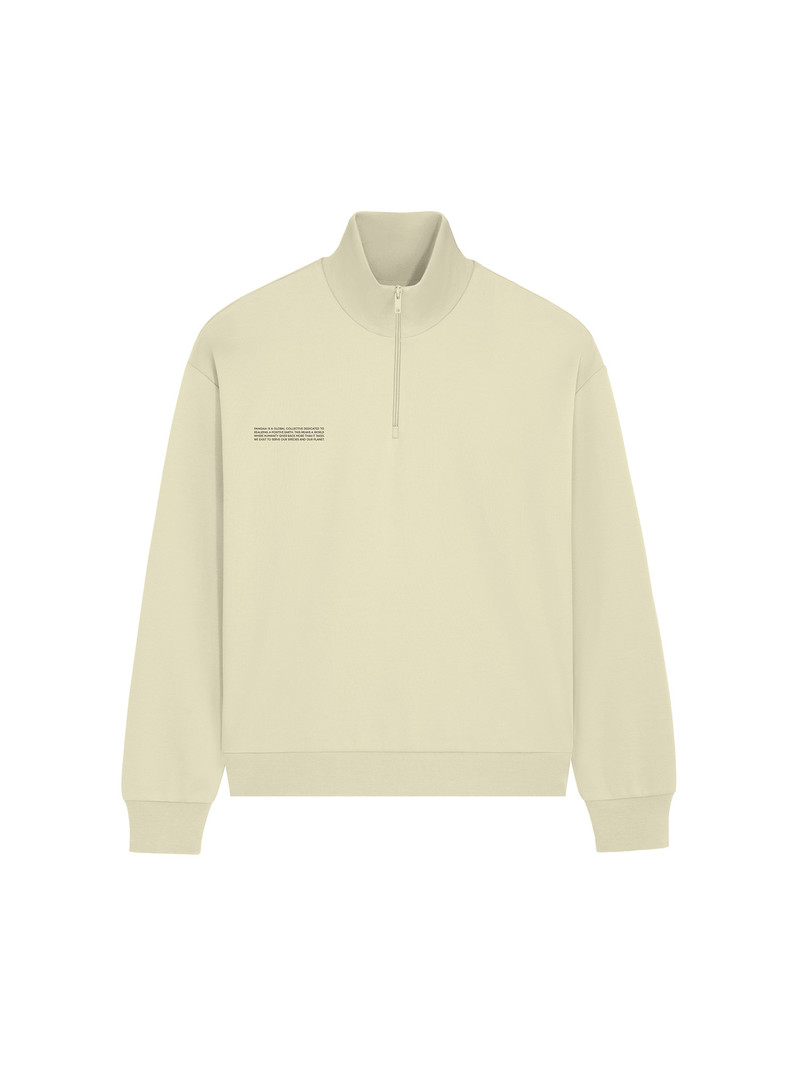 Mens DNA Double Jersey Half Zip Sweatshirt - Maitake Beige 1