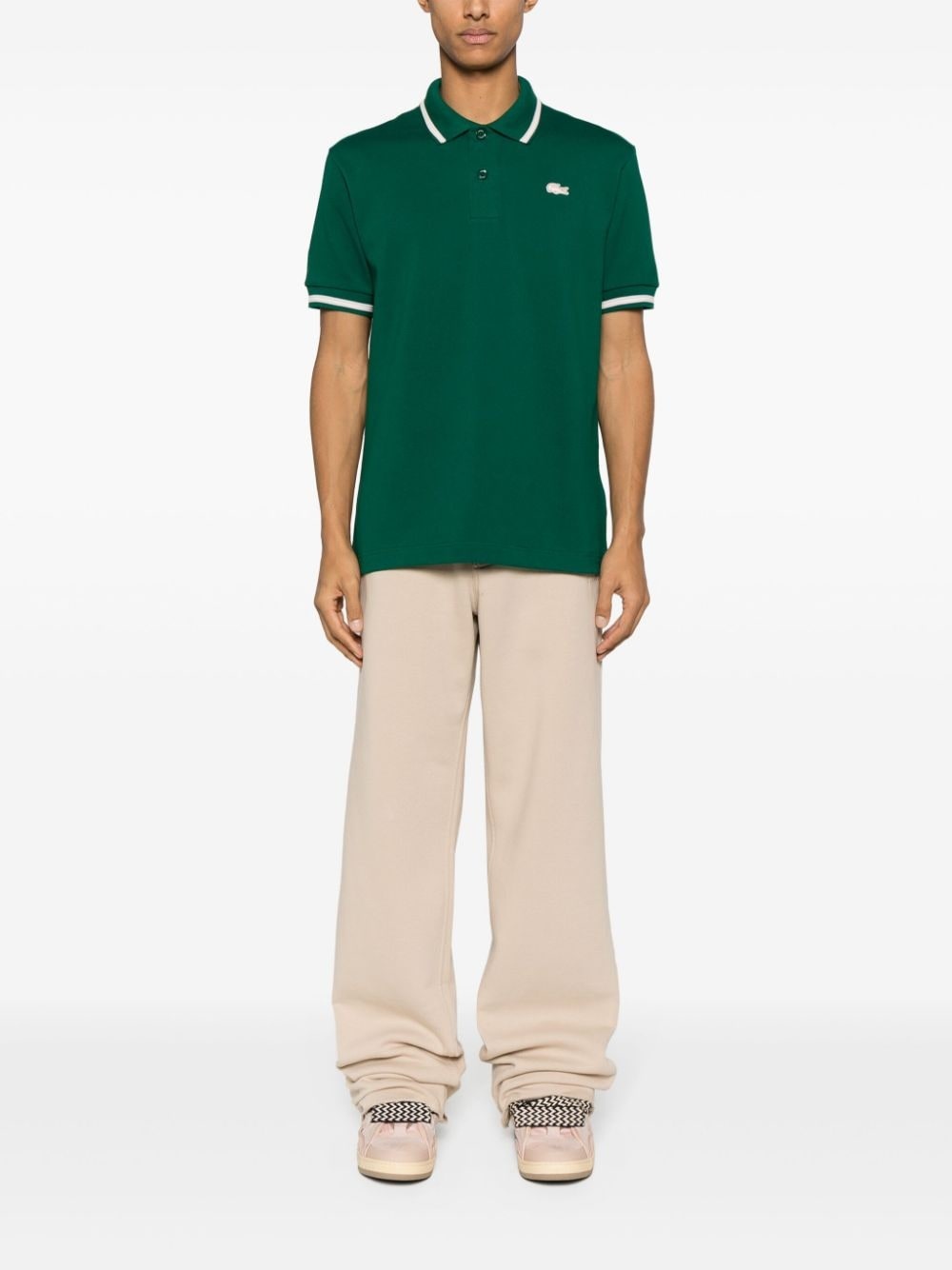 logo-patch cotton polo shirt - 2