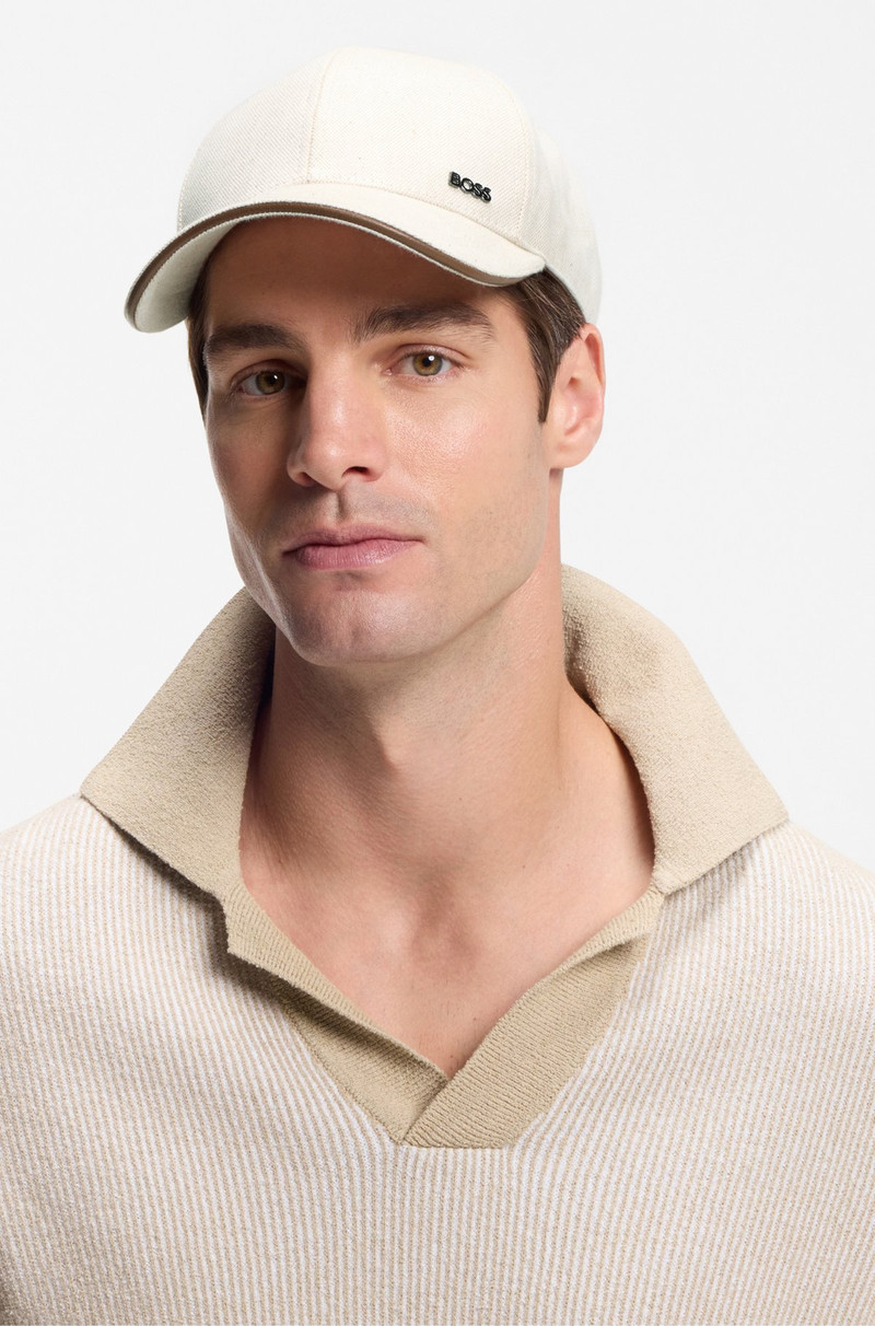 COTTON-CANVAS CAP WITH LEATHER TRIM 4