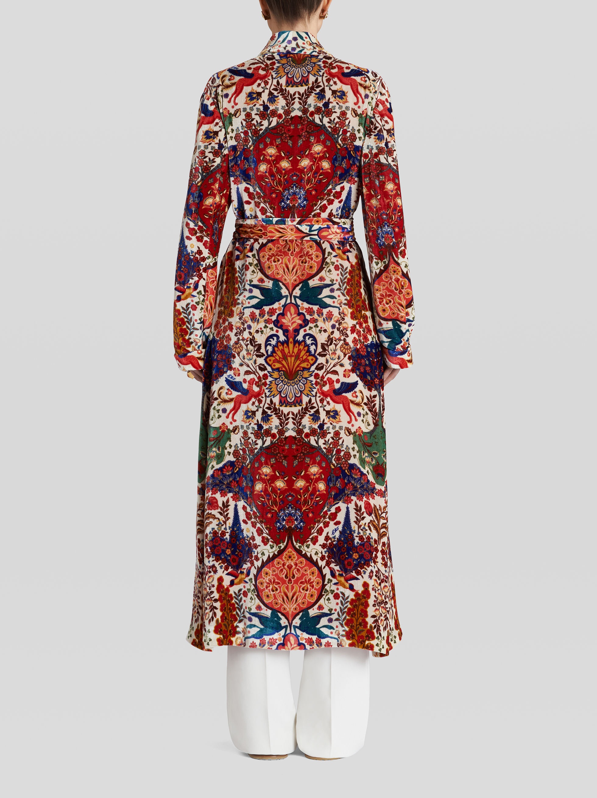 PRINTED SILK MIX COAT - 4