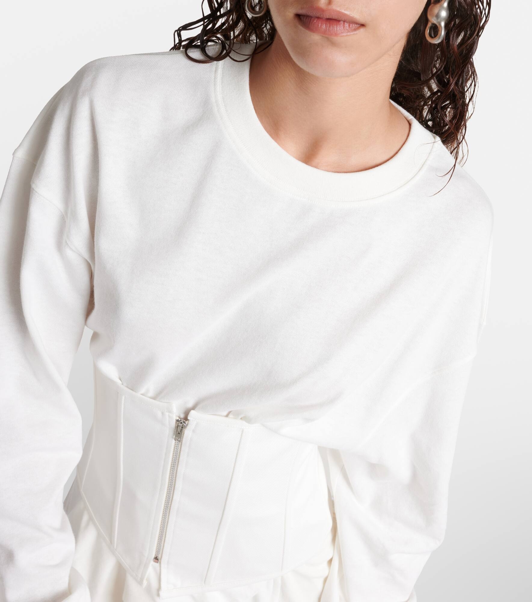 Asymmetric cotton jersey corset dress - 4