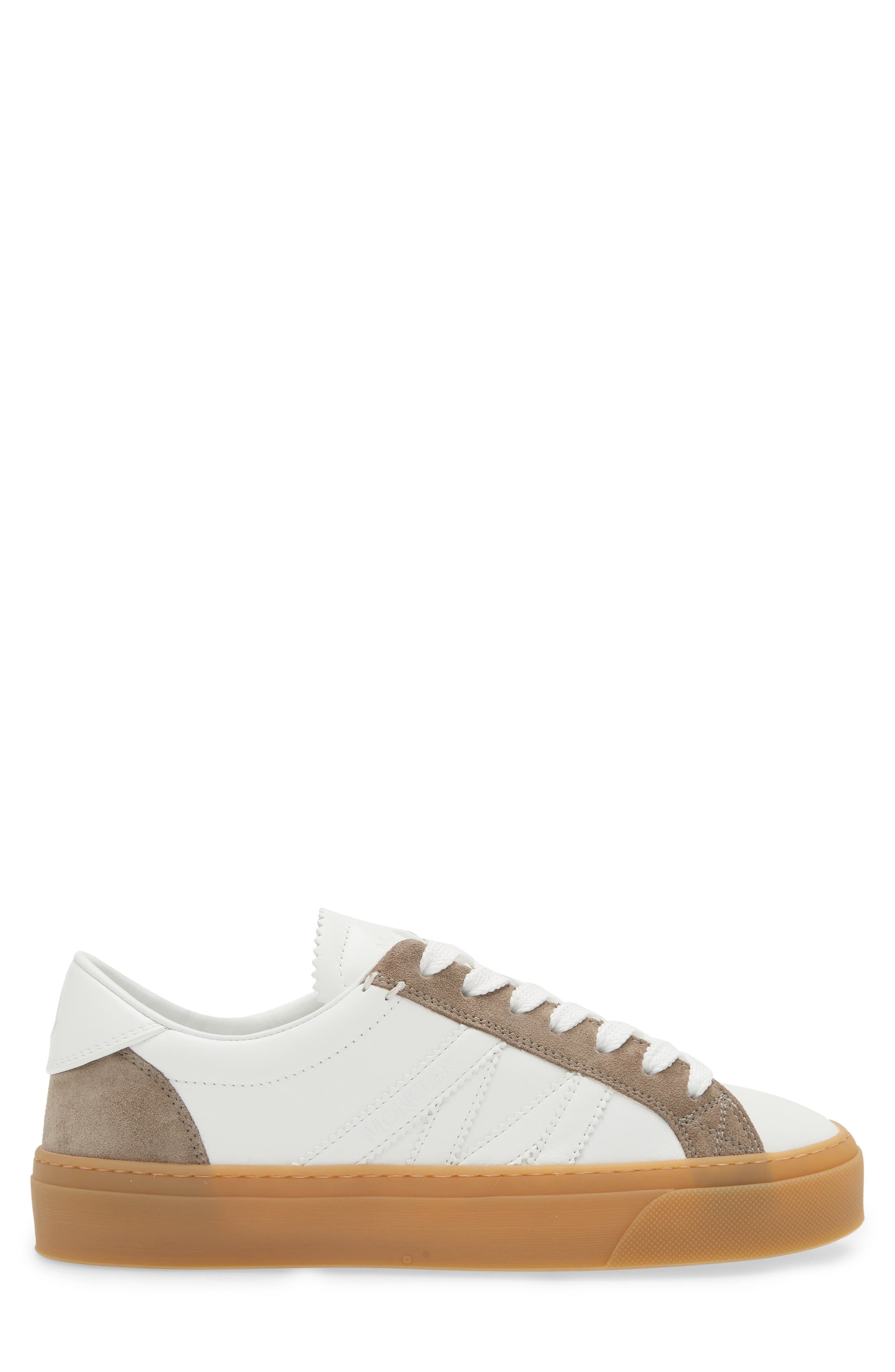 Moncler Monaco Lace-Up Sneaker in White at Nordstrom - 3